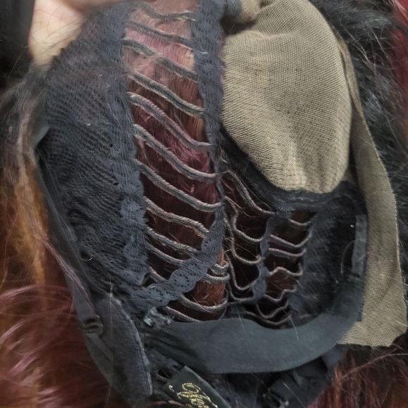 Lace Front Burgandy Red Synthetic Wig - Picture 4 of 9